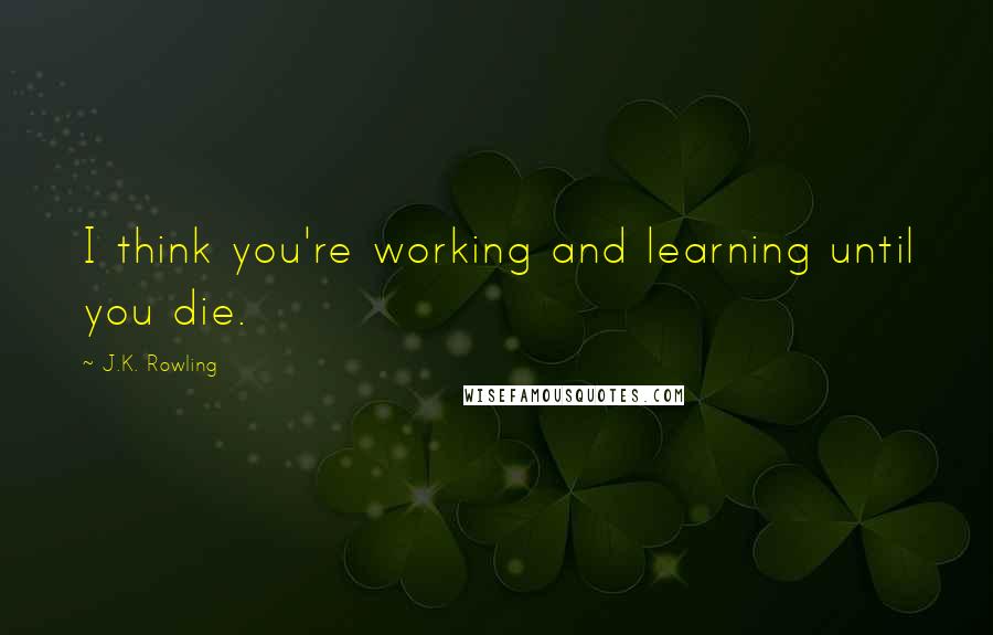 J.K. Rowling Quotes: I think you're working and learning until you die.