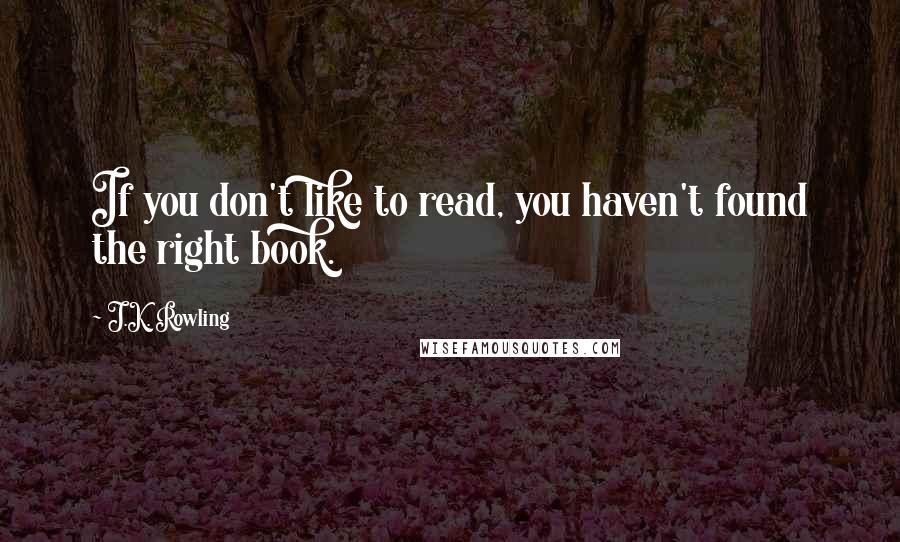 J.K. Rowling Quotes: If you don't like to read, you haven't found the right book.