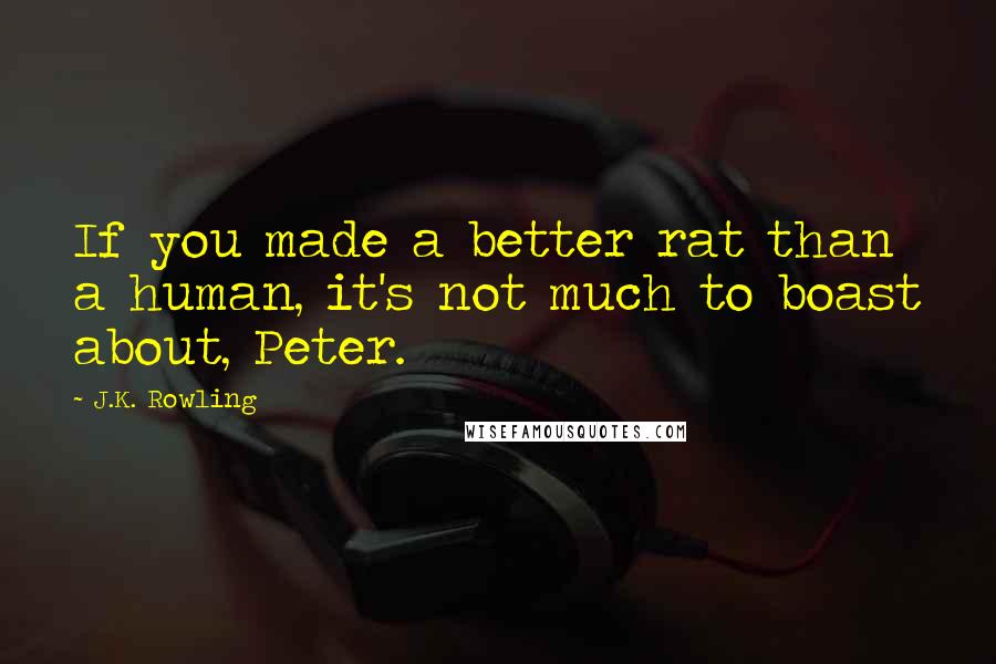 J.K. Rowling Quotes: If you made a better rat than a human, it's not much to boast about, Peter.