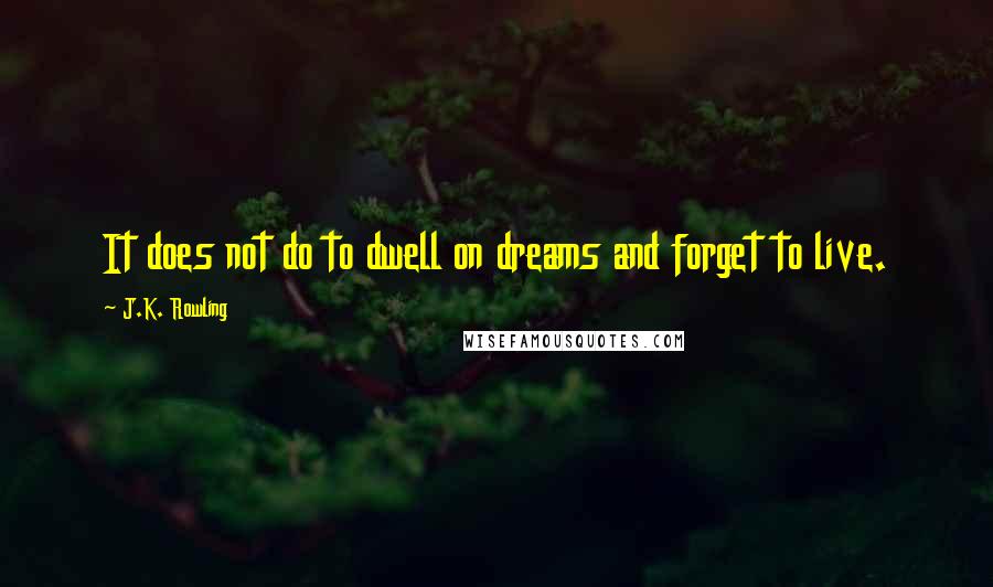 J.K. Rowling Quotes: It does not do to dwell on dreams and forget to live.
