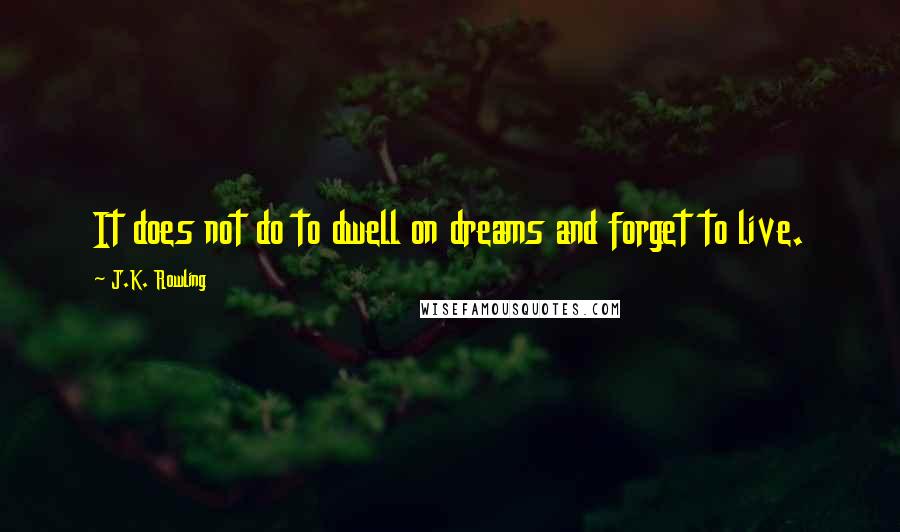 J.K. Rowling Quotes: It does not do to dwell on dreams and forget to live.