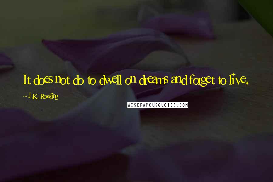 J.K. Rowling Quotes: It does not do to dwell on dreams and forget to live.