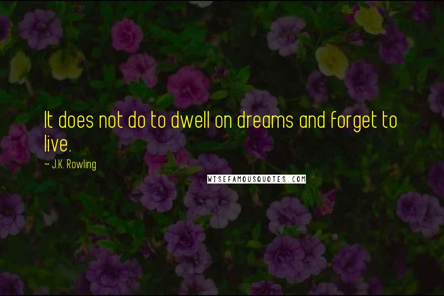 J.K. Rowling Quotes: It does not do to dwell on dreams and forget to live.