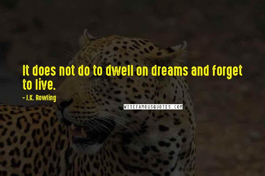 J.K. Rowling Quotes: It does not do to dwell on dreams and forget to live.