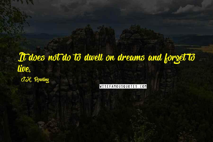 J.K. Rowling Quotes: It does not do to dwell on dreams and forget to live.