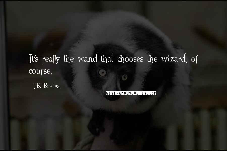 J.K. Rowling Quotes: It's really the wand that chooses the wizard, of course.