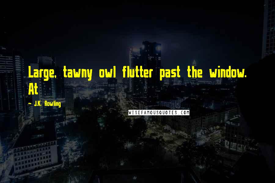 J.K. Rowling Quotes: Large, tawny owl flutter past the window. At