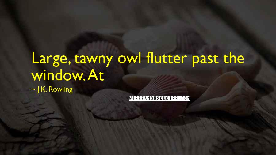 J.K. Rowling Quotes: Large, tawny owl flutter past the window. At