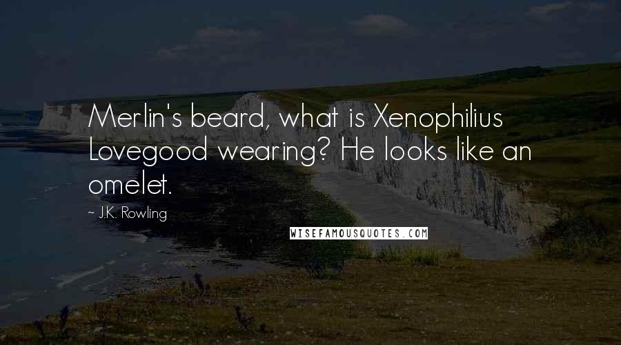 J.K. Rowling Quotes: Merlin's beard, what is Xenophilius Lovegood wearing? He looks like an omelet.