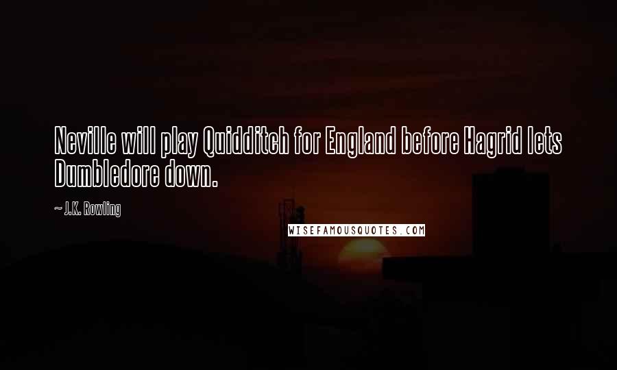 J.K. Rowling Quotes: Neville will play Quidditch for England before Hagrid lets Dumbledore down.