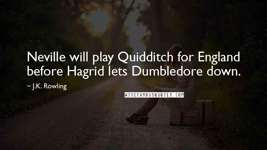 J.K. Rowling Quotes: Neville will play Quidditch for England before Hagrid lets Dumbledore down.