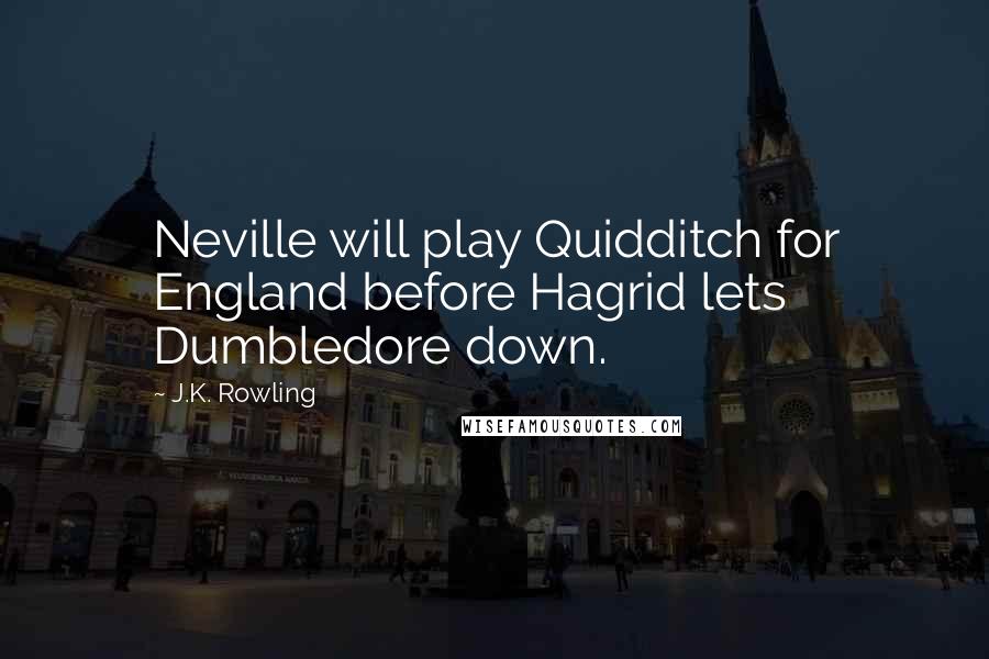 J.K. Rowling Quotes: Neville will play Quidditch for England before Hagrid lets Dumbledore down.