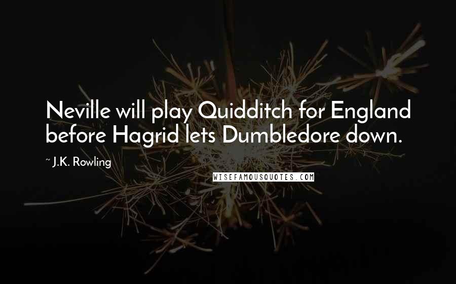 J.K. Rowling Quotes: Neville will play Quidditch for England before Hagrid lets Dumbledore down.