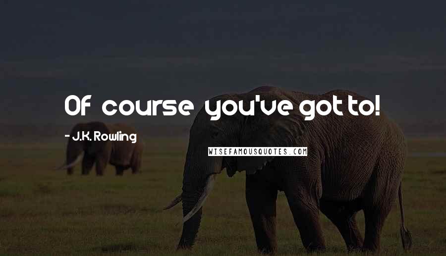 J.K. Rowling Quotes: Of course you've got to!