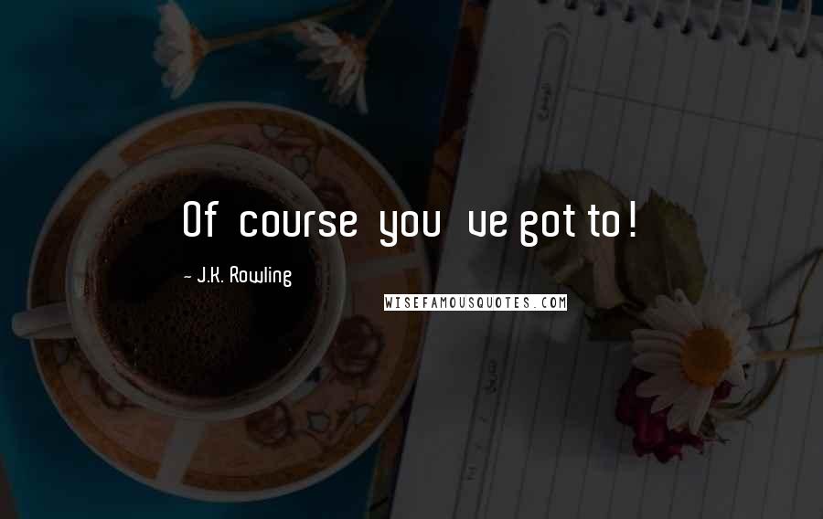 J.K. Rowling Quotes: Of  course  you've got to!