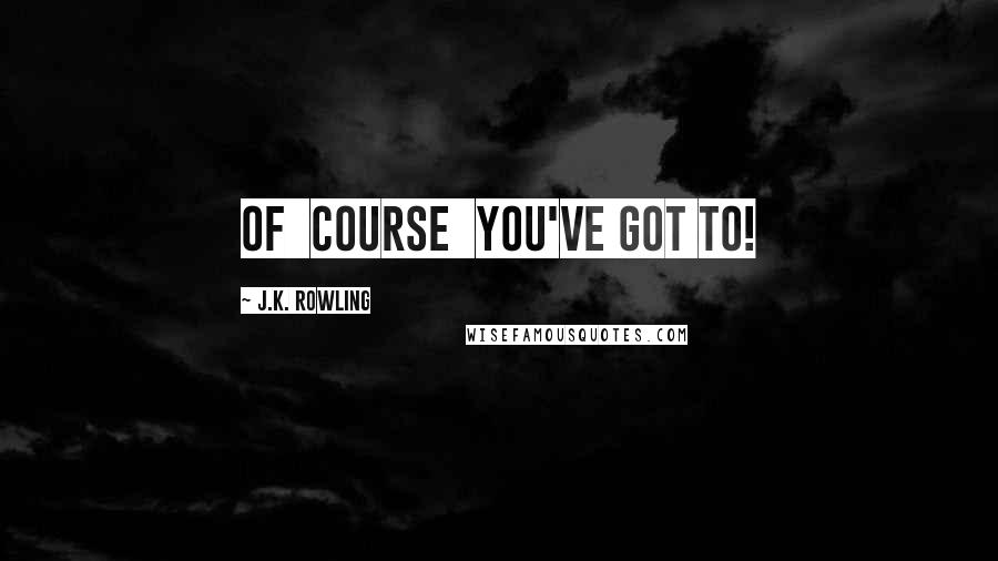 J.K. Rowling Quotes: Of  course  you've got to!