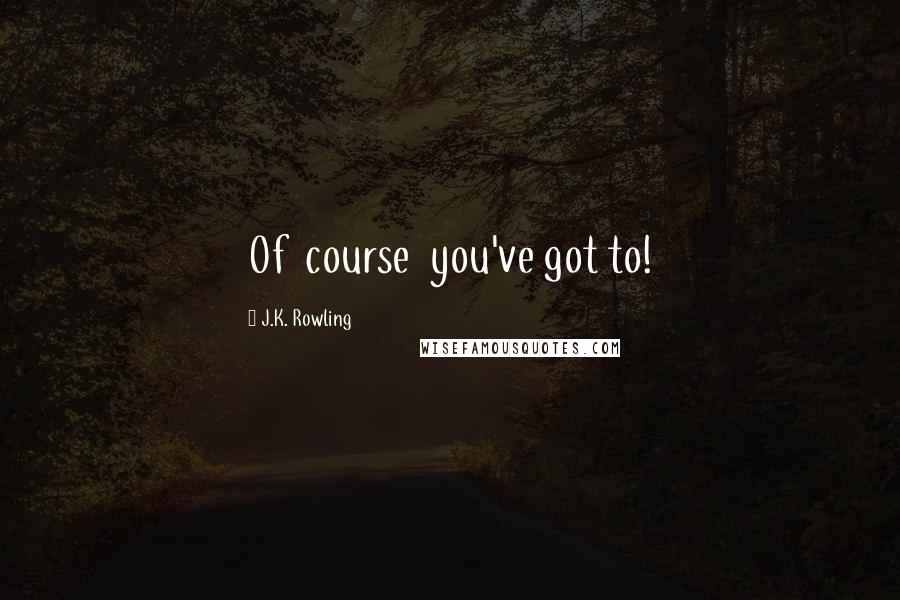 J.K. Rowling Quotes: Of  course  you've got to!