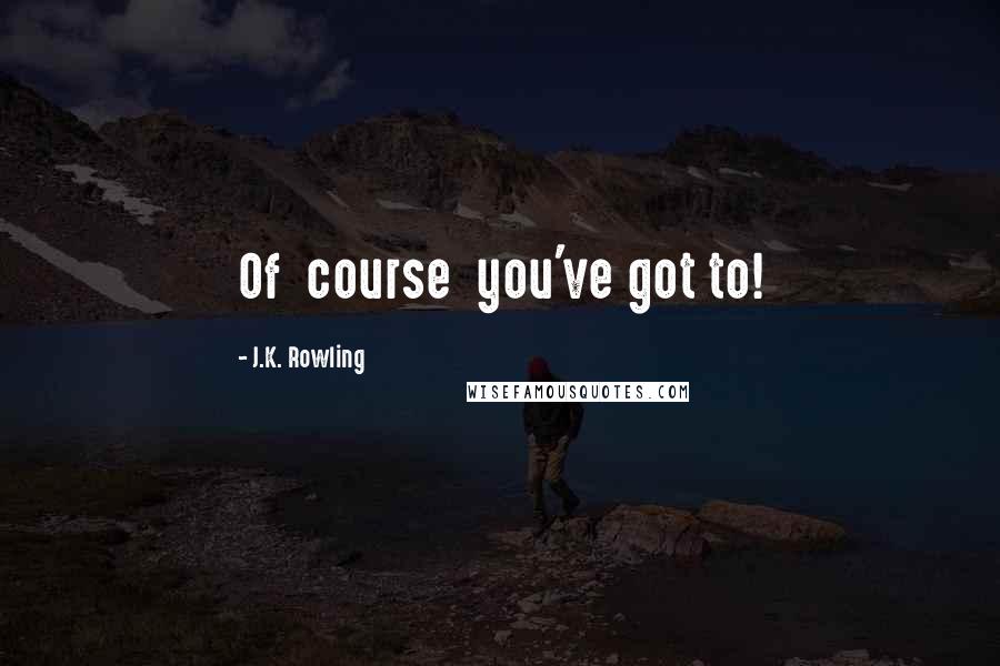 J.K. Rowling Quotes: Of  course  you've got to!