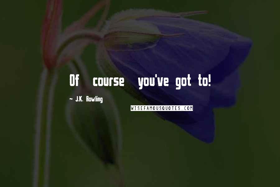 J.K. Rowling Quotes: Of  course  you've got to!