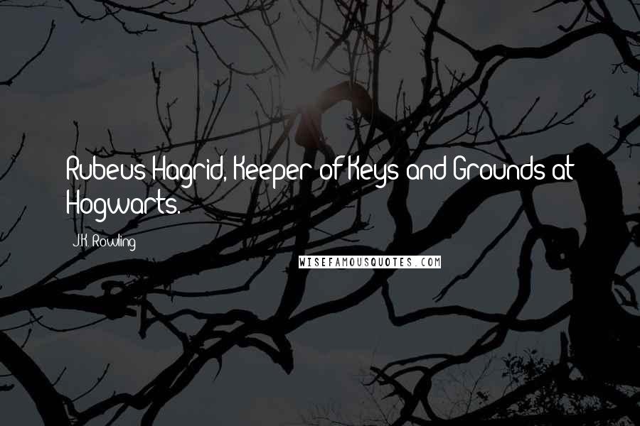 J.K. Rowling Quotes: Rubeus Hagrid, Keeper of Keys and Grounds at Hogwarts.