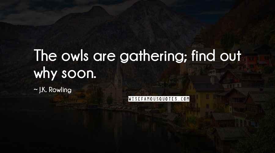 J.K. Rowling Quotes: The owls are gathering; find out why soon.