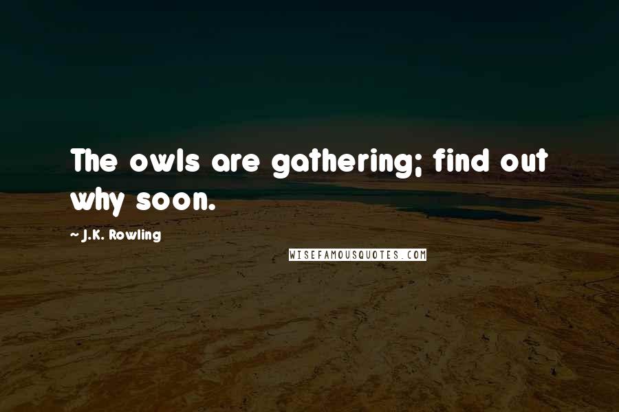 J.K. Rowling Quotes: The owls are gathering; find out why soon.