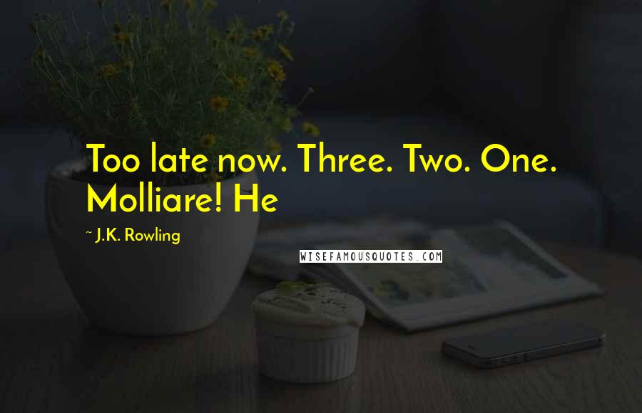 J.K. Rowling Quotes: Too late now. Three. Two. One. Molliare! He