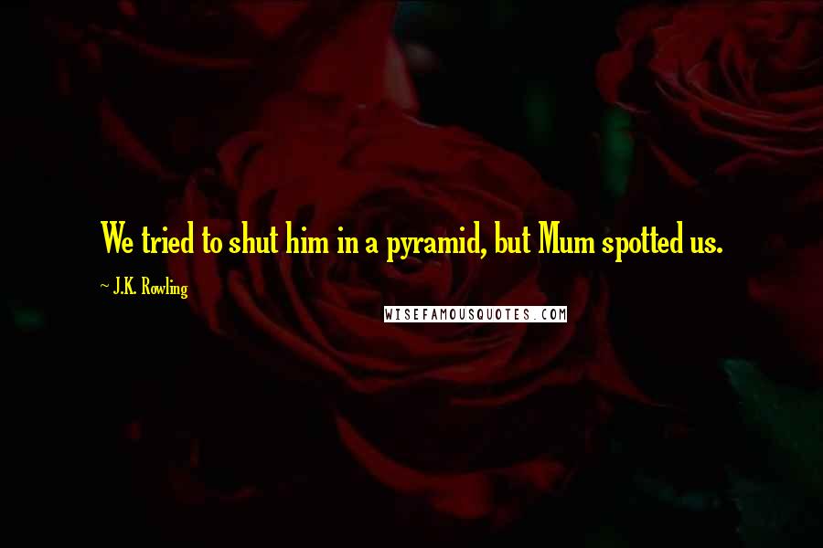 J.K. Rowling Quotes: We tried to shut him in a pyramid, but Mum spotted us.