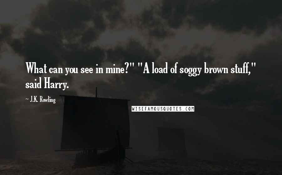 J.K. Rowling Quotes: What can you see in mine?" "A load of soggy brown stuff," said Harry.