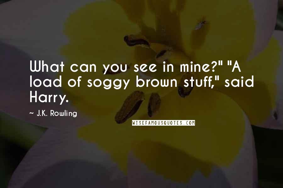 J.K. Rowling Quotes: What can you see in mine?" "A load of soggy brown stuff," said Harry.