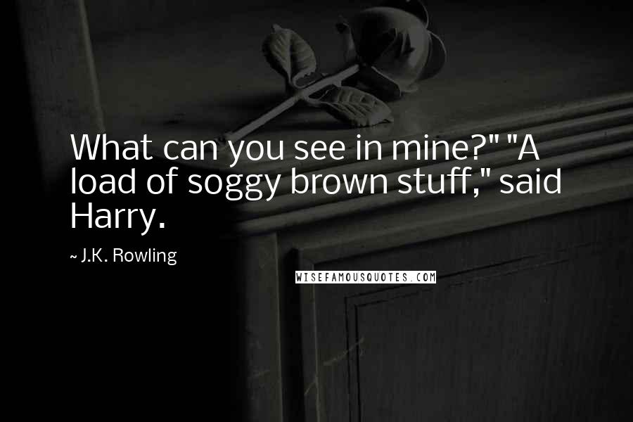 J.K. Rowling Quotes: What can you see in mine?" "A load of soggy brown stuff," said Harry.