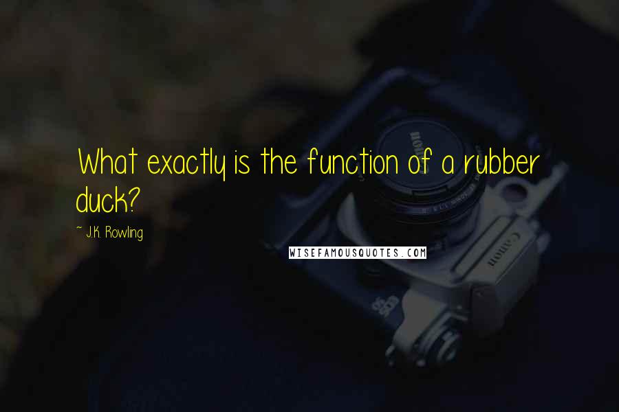 J.K. Rowling Quotes: What exactly is the function of a rubber duck?