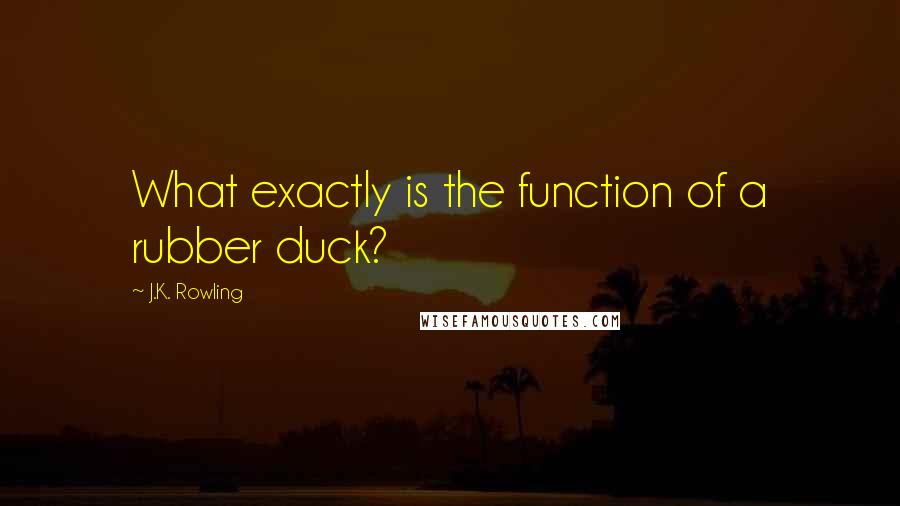 J.K. Rowling Quotes: What exactly is the function of a rubber duck?