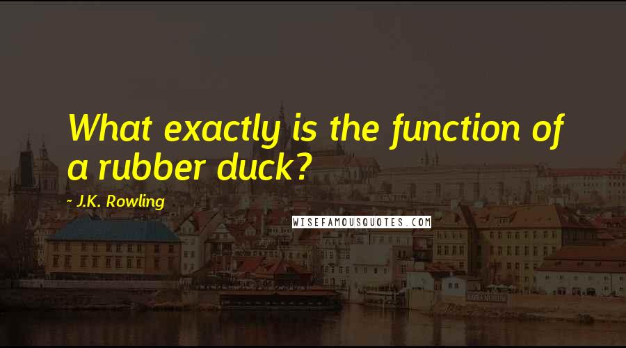 J.K. Rowling Quotes: What exactly is the function of a rubber duck?