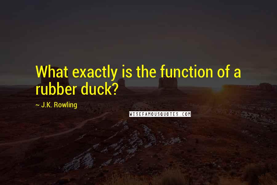 J.K. Rowling Quotes: What exactly is the function of a rubber duck?