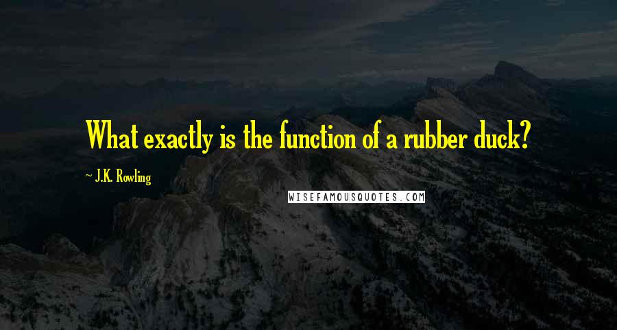 J.K. Rowling Quotes: What exactly is the function of a rubber duck?