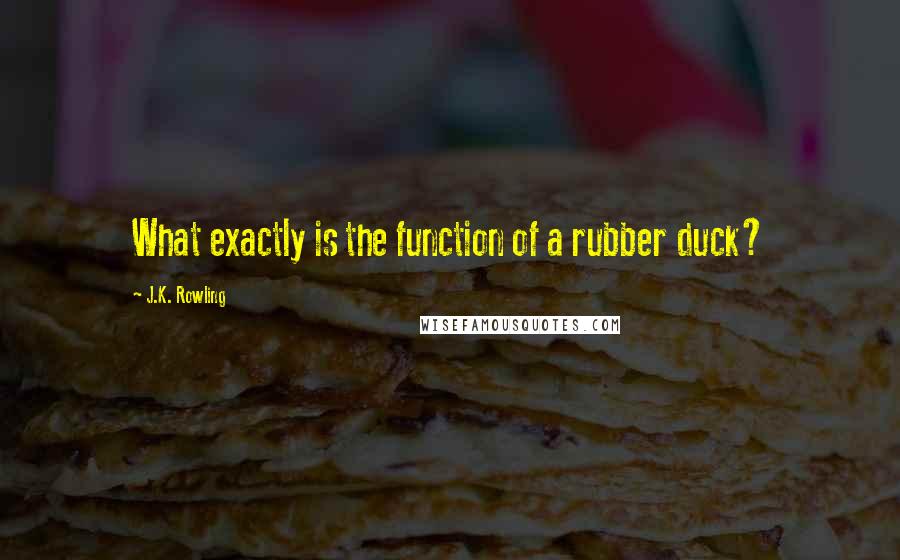 J.K. Rowling Quotes: What exactly is the function of a rubber duck?