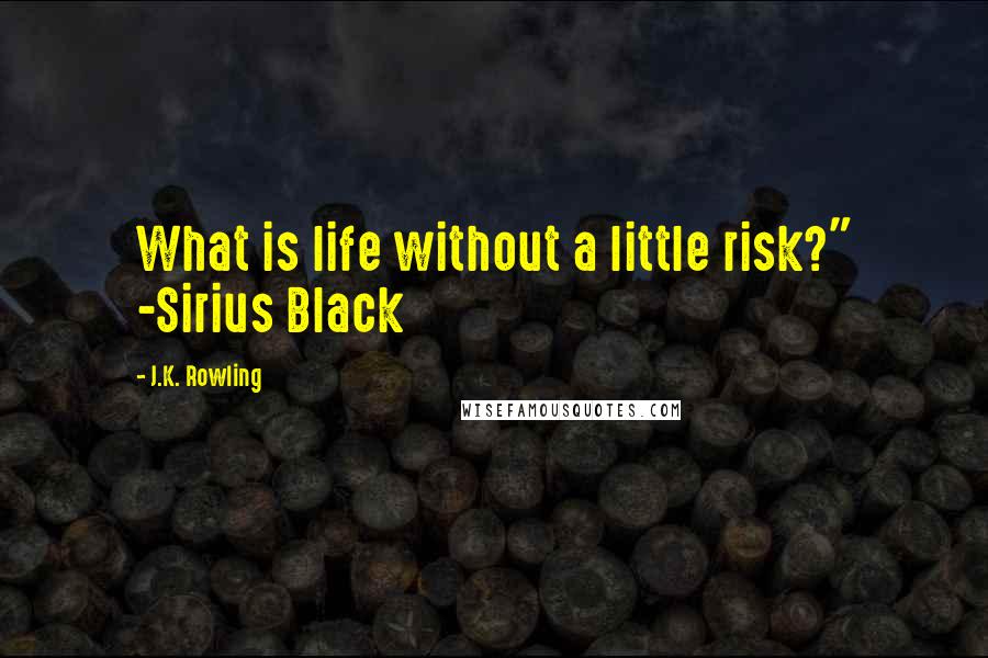 J.K. Rowling Quotes: What is life without a little risk?" -Sirius Black