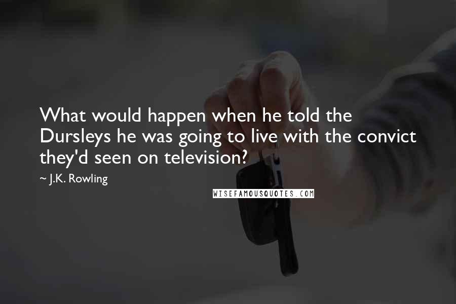 J.K. Rowling Quotes: What would happen when he told the Dursleys he was going to live with the convict they'd seen on television?