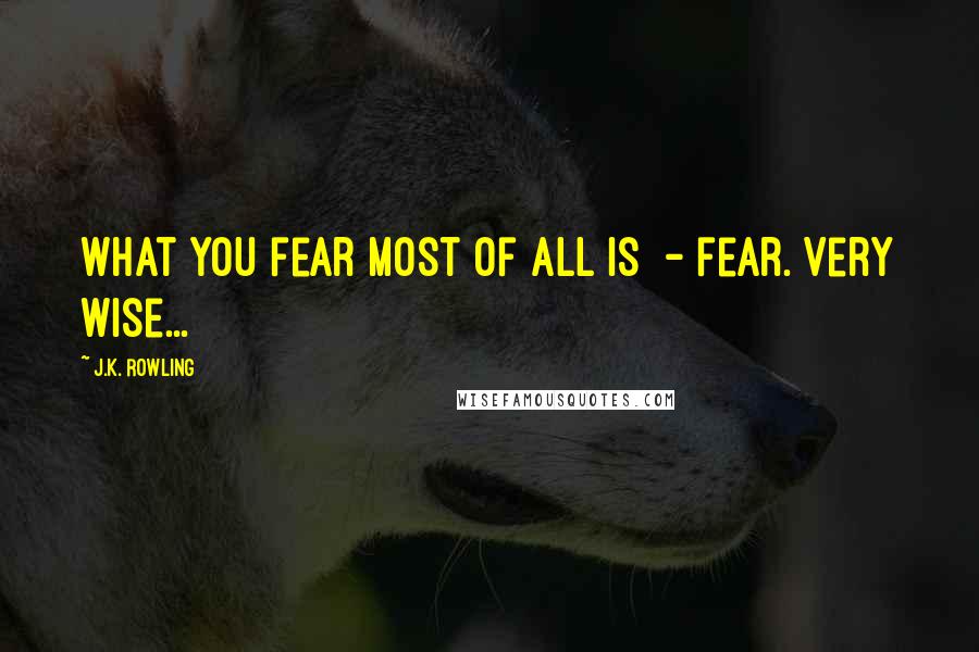 J.K. Rowling Quotes: What you fear most of all is - fear. Very wise...
