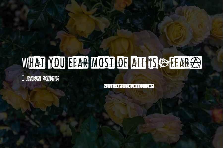 J.K. Rowling Quotes: What you fear most of all is-fear.