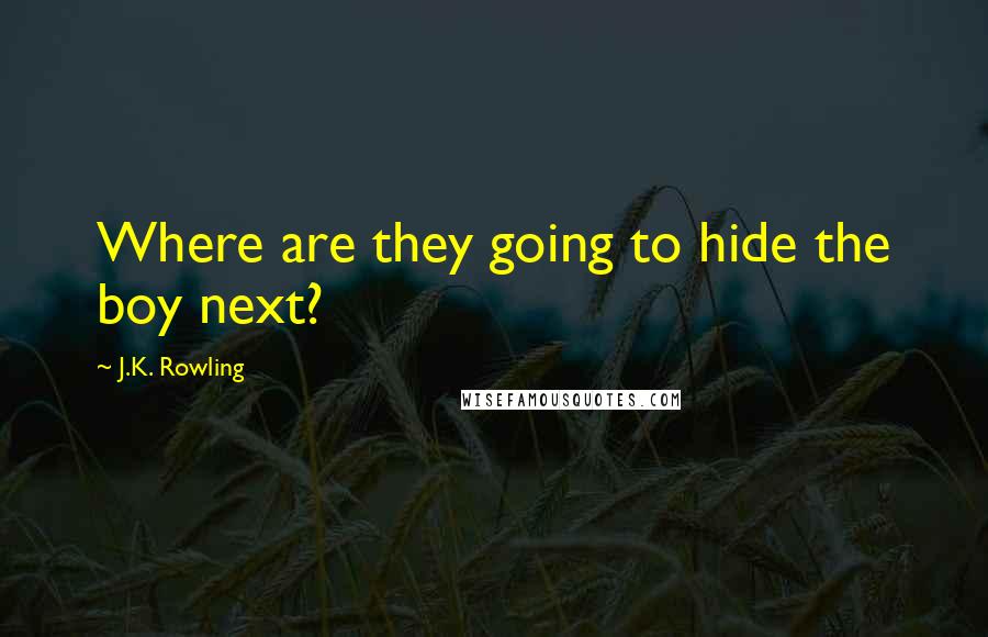 J.K. Rowling Quotes: Where are they going to hide the boy next?