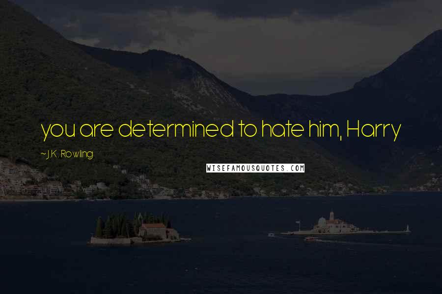 J.K. Rowling Quotes: you are determined to hate him, Harry