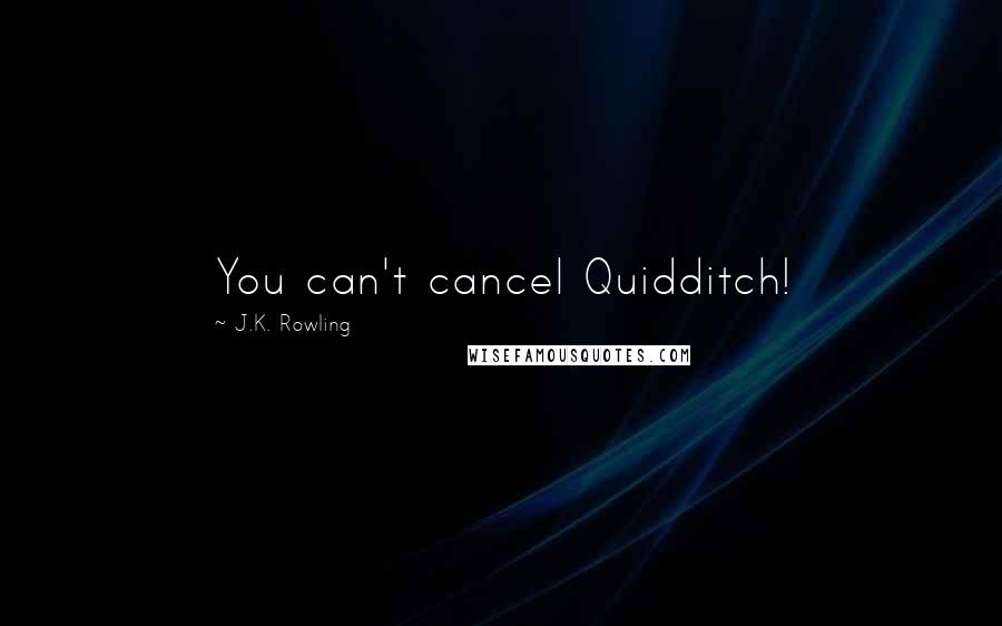 J.K. Rowling Quotes: You can't cancel Quidditch!