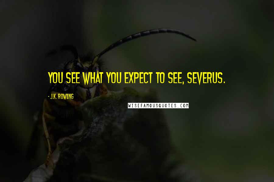 J.K. Rowling Quotes: You see what you expect to see, Severus.