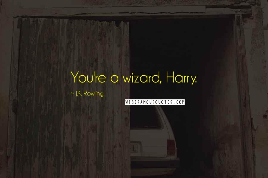 J.K. Rowling Quotes: You're a wizard, Harry.