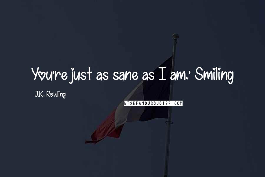 J.K. Rowling Quotes: You're just as sane as I am.' Smiling