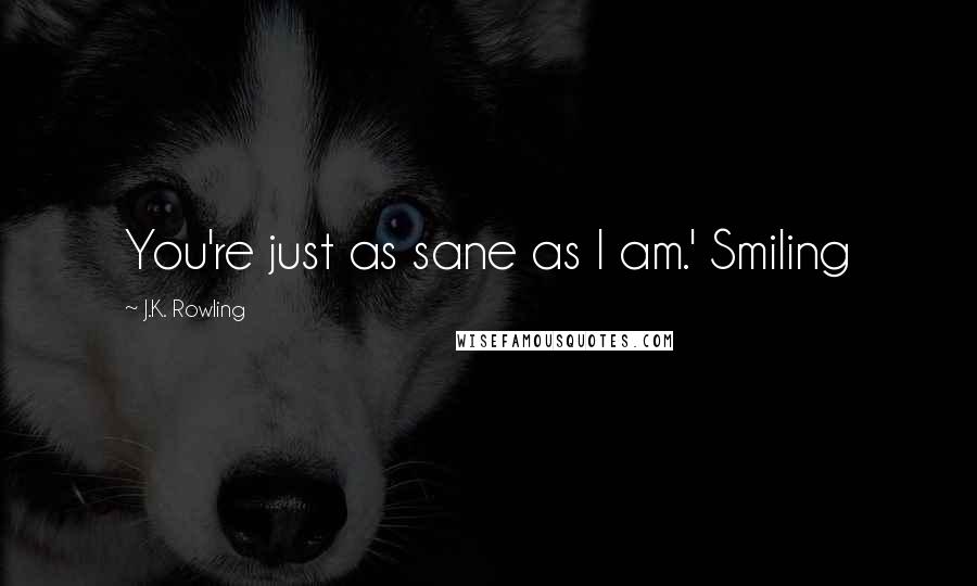 J.K. Rowling Quotes: You're just as sane as I am.' Smiling