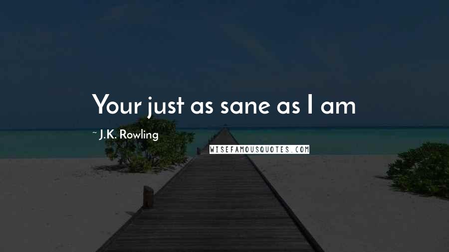 J.K. Rowling Quotes: Your just as sane as I am
