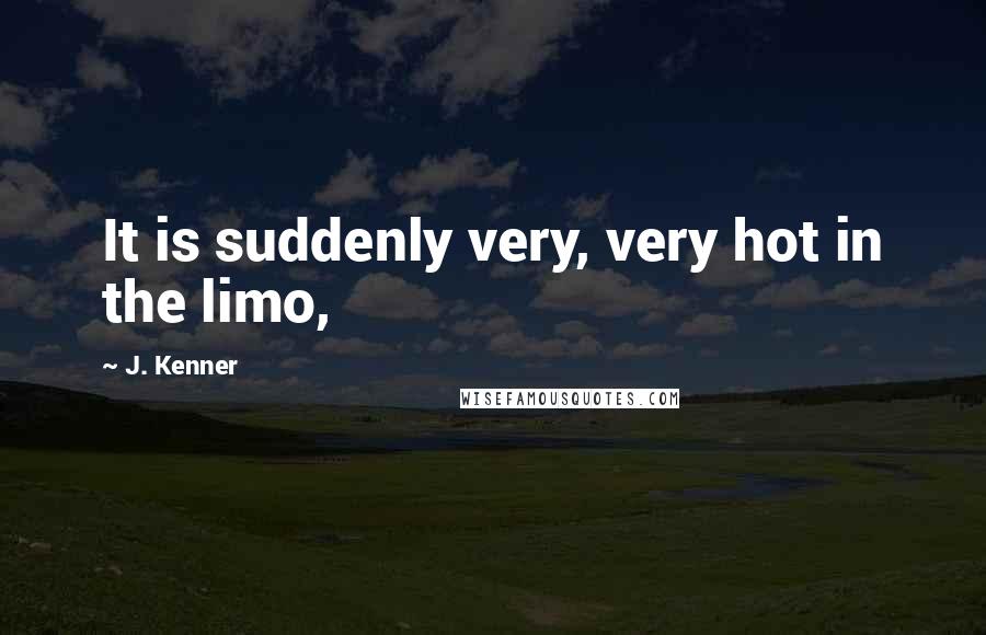 J. Kenner Quotes: It is suddenly very, very hot in the limo,